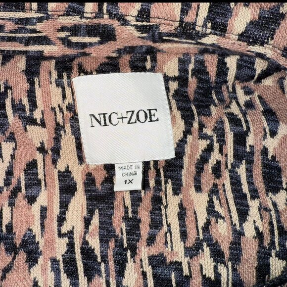 NIC+ZOE Women's Bark Mix Neutral Multi Open Blazer Sz 1X - Picture 13 of 15